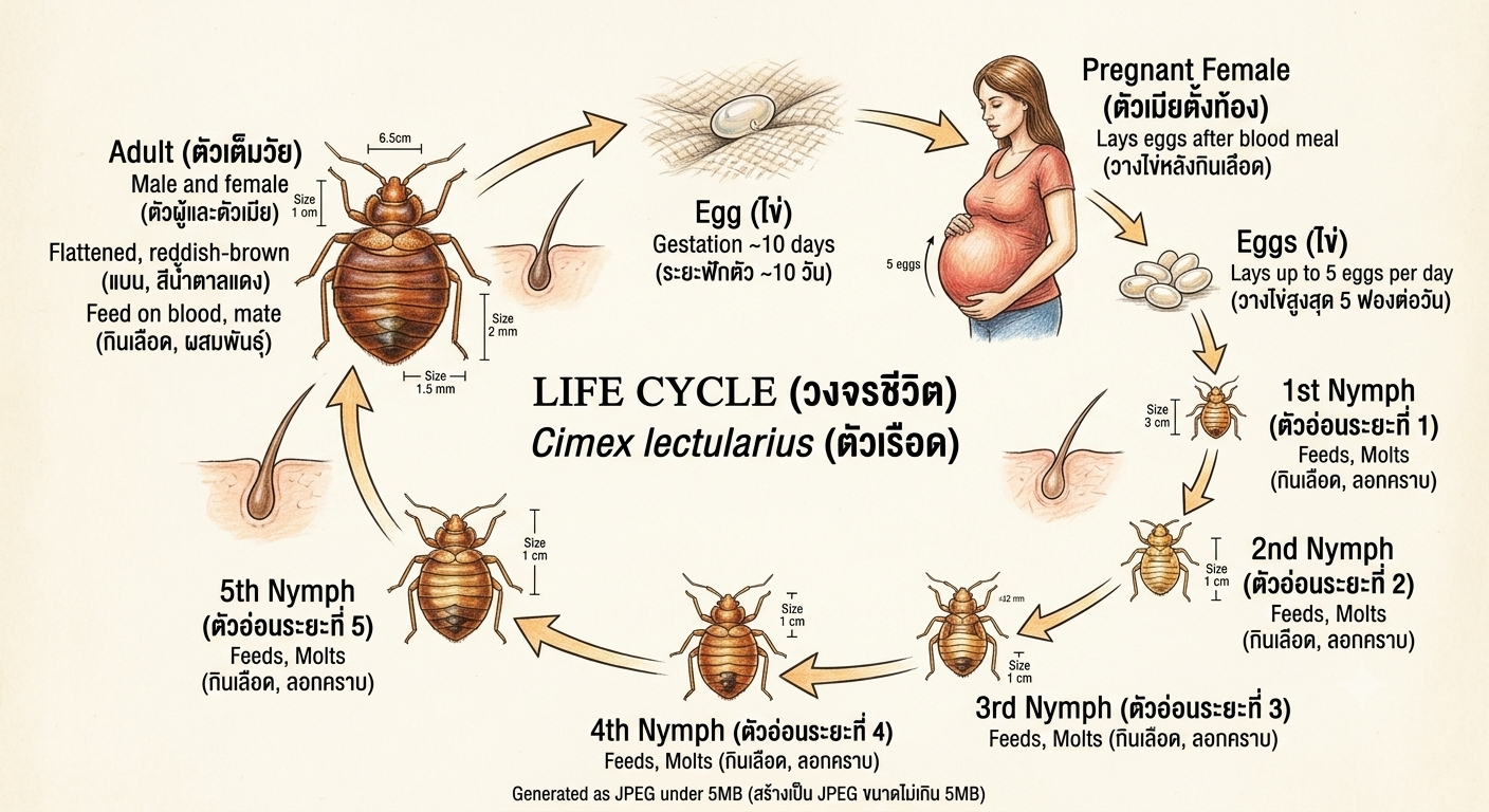 ตัวเรือด (Cimex lectularius): ข้อมูลทางวิชาการและหลักการควบคุม