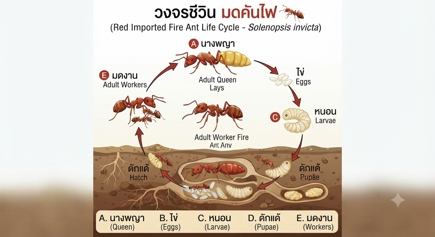 มดคันไฟ (Solenopsis invicta): ข้อมูลทางวิชาการและหลักการควบคุม