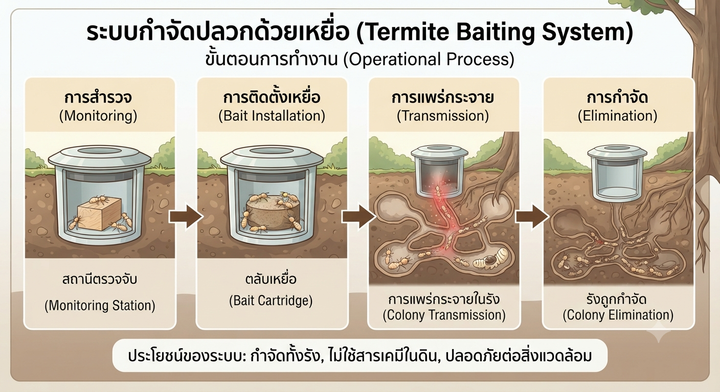 ระบบกำจัดปลวกด้วยเหยื่อ (Baiting System)
